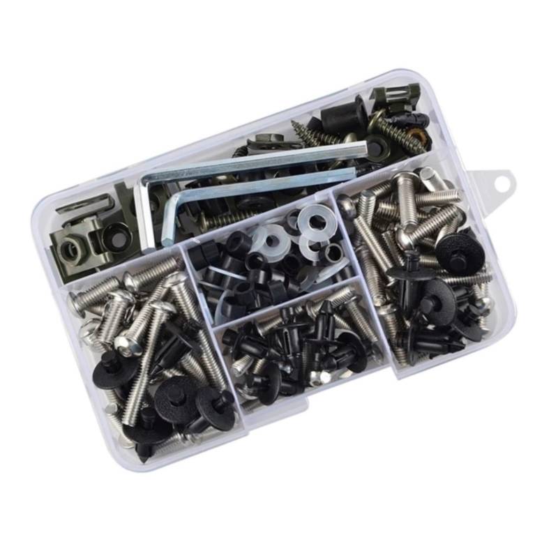 XINWELZ Motorrad Muttern Kompatibel Mit Für ER-6N 2010 Für GPz1100 ZX1100 1997 Für GPz1100 ZX1100E 1995 1996 Motorrad-Karosserie-Verkleidungsschrauben(C 195pcs) von XINWELZ