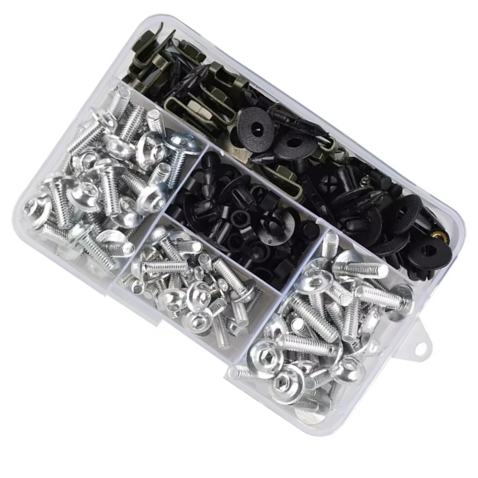 XINWELZ Motorrad Muttern Kompatibel Mit Für Ninja 250 300 400 Für 650R Motorrad-Verkleidungsschrauben-Schrauben-Set, Muttern-Clips, Motorrad-Verkleidungsschrauben-Set(Silver) von XINWELZ
