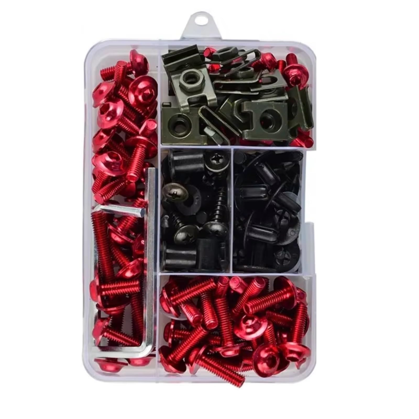 XINWELZ Motorrad Muttern Kompatibel Mit Für Ninja 400 650 Für 1000sx Motorrad-Schraubensatz Verkleidungsschrauben Schraubensatz Mutternklammern(Red) von XINWELZ