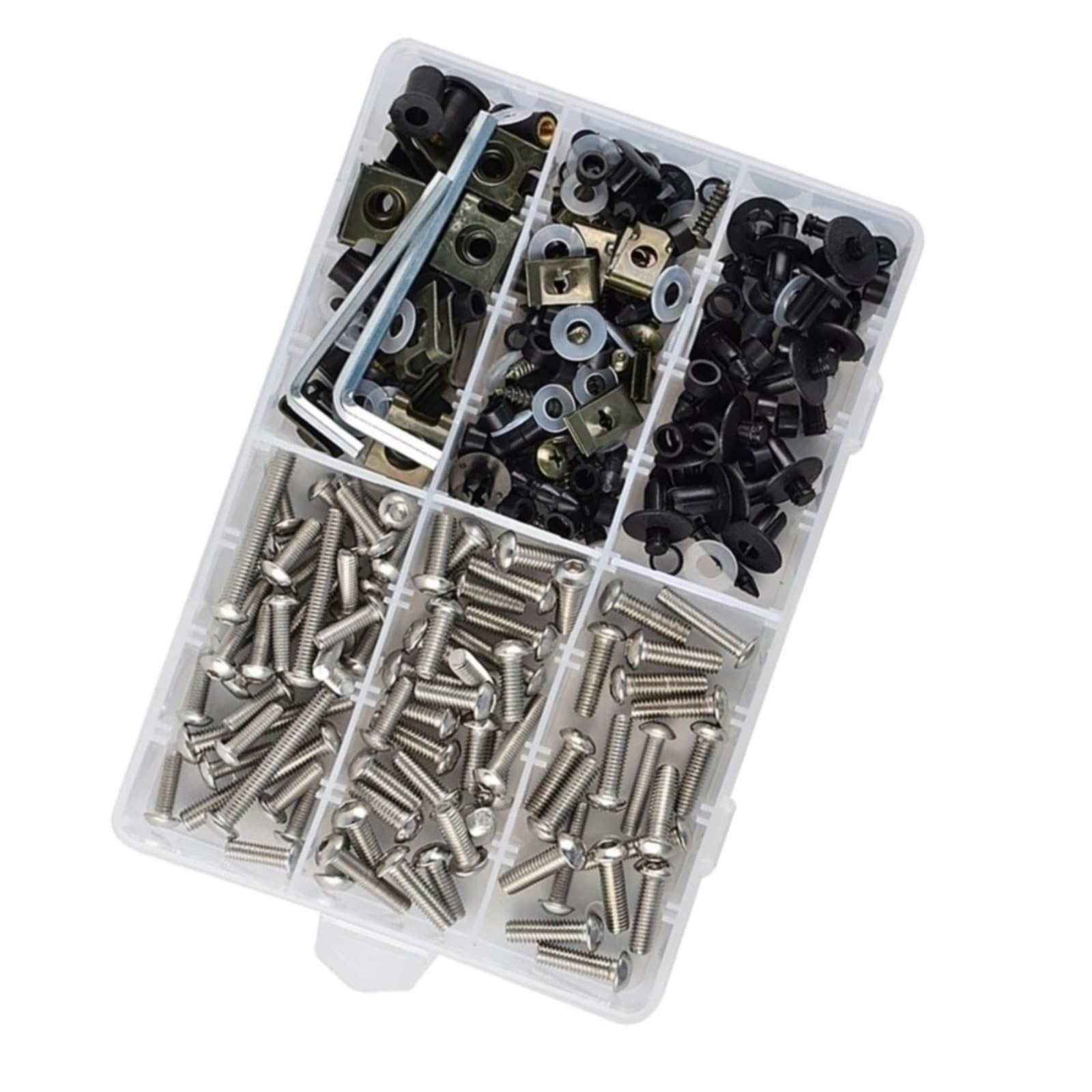 XINWELZ Motorrad Muttern Kompatibel Mit Für Ninja ZX6 ZX600E Für Ninja ZX6 ZX600D Für Ninja Für ZX6R ZX636E Motorrad Verkleidungsschrauben Schraubensatz Mutternklammern(D 253pcs) von XINWELZ