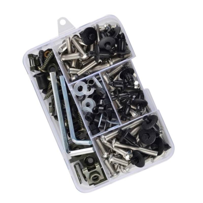 XINWELZ Motorrad Muttern Kompatibel Mit Für Z1000 2003 2005 2007 2011 2012 2013 Für Z750 2010 2011 Für Z750R 2011 Motorrad-Karosserie-Verkleidungsschrauben Und Muttern-Set(C 195pcs) von XINWELZ