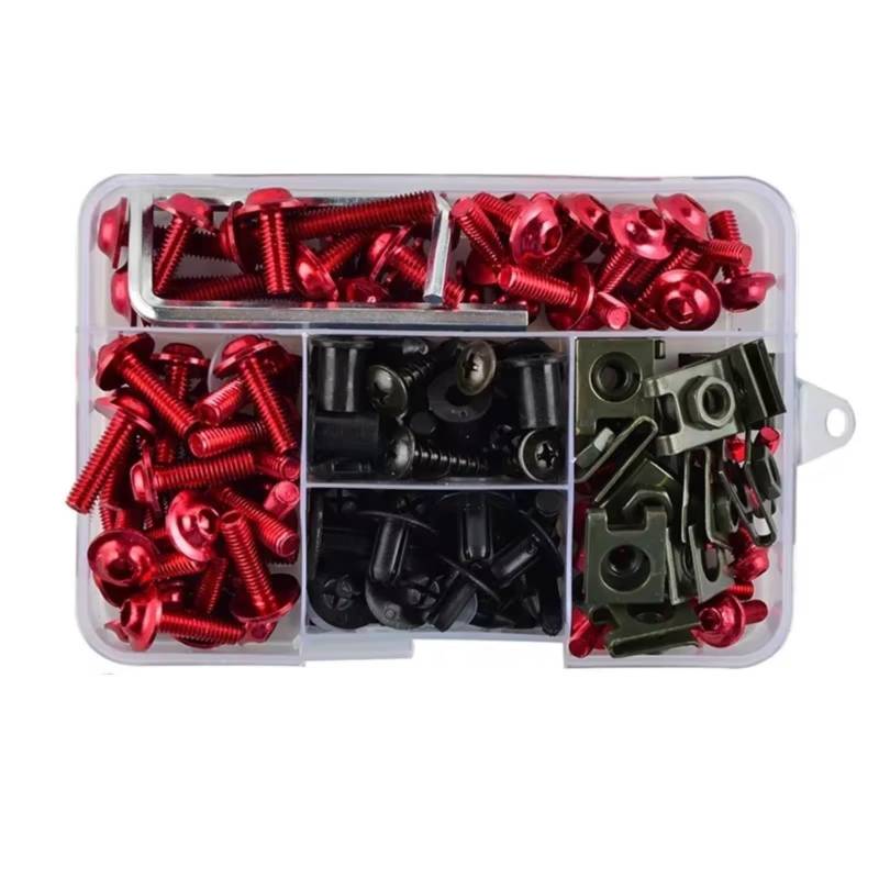 XINWELZ Motorrad Muttern Kompatibel Mit Für Z1000R Für Z1000SX Motorradzubehör Verkleidungsbolzen-Schrauben-Set, Schrauben- Und Muttern-Set(Red) von XINWELZ