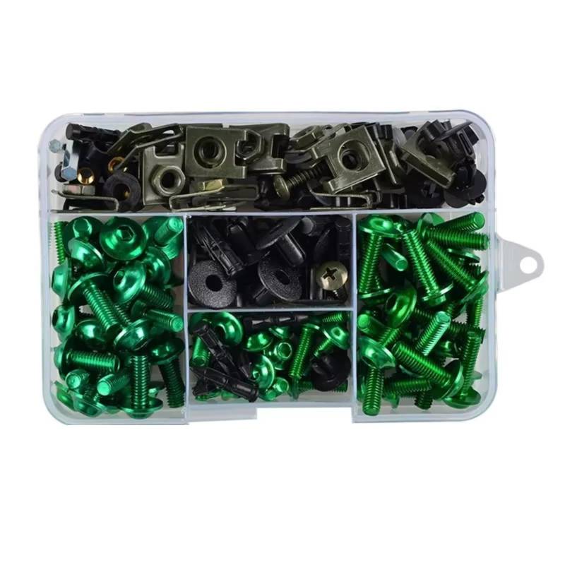 XINWELZ Motorrad Muttern Kompatibel Mit S1000RR Für S1000R Für S1000XR Motorradschrauben Motorradverkleidungsschrauben Schraubensatz Mutternklammern(Green) von XINWELZ