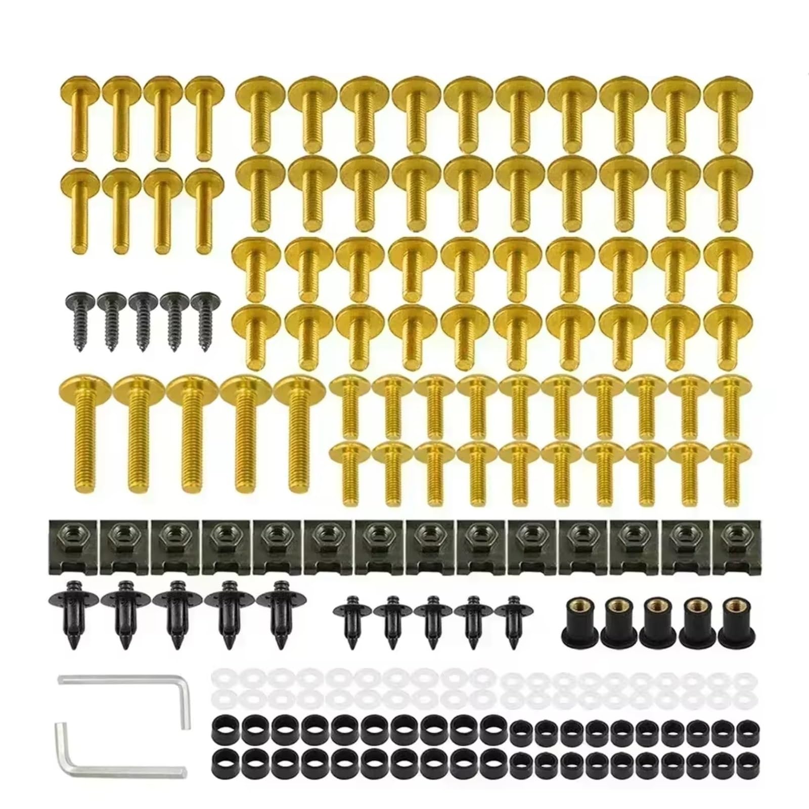 XINWELZ Motorrad Muttern Kompatibel Mit Suzuki Für GSX-R1000A Für GSX-R1000FZ Für GSX-R750 Verkleidungsschrauben-Set, Schrauben-Set, Motorrad-Zubehör(Yellow) von XINWELZ