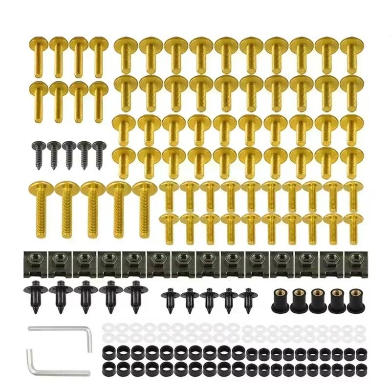 XINWELZ Motorrad Muttern Kompatibel Mit Suzuki Für GSX-R1000A Für GSX-R1000FZ Für GSX-R750 Verkleidungsschrauben-Set, Schrauben-Set, Motorrad-Zubehör(Yellow) von XINWELZ