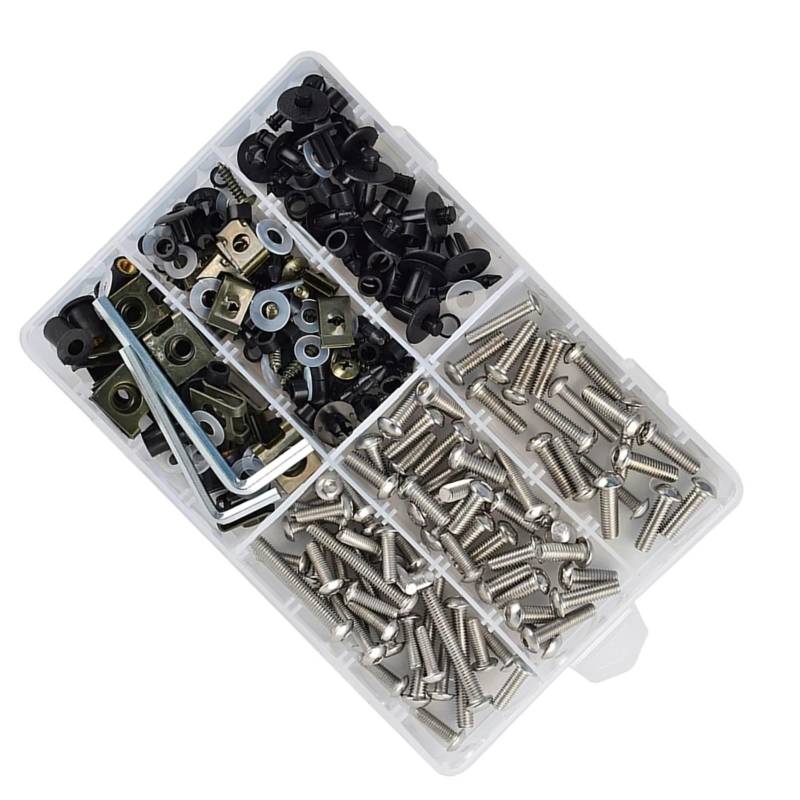 XINWELZ Motorrad Muttern Kompatibel Mit Suzuki Für GSXR1000 Für GSXR1100 Für GSXR600 Motorrad-Verkleidungsschrauben-Set, Schrauben-Set, Motorrad-Zubehör(D 253pcs) von XINWELZ