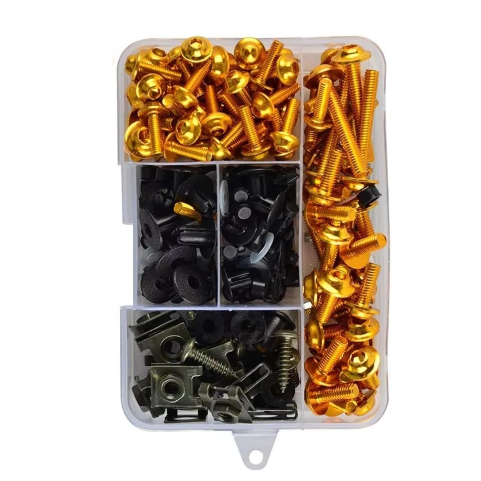 XINWELZ Motorrad Muttern Kompatibel Mit Tenere 7 T700 Für XTZ700 Für Tracer 9 9gt 900 GT 195-teiliges Motorrad-Verkleidungs-Aluminium-Schrauben-Set, Muttern-Clips(Yellow) von XINWELZ