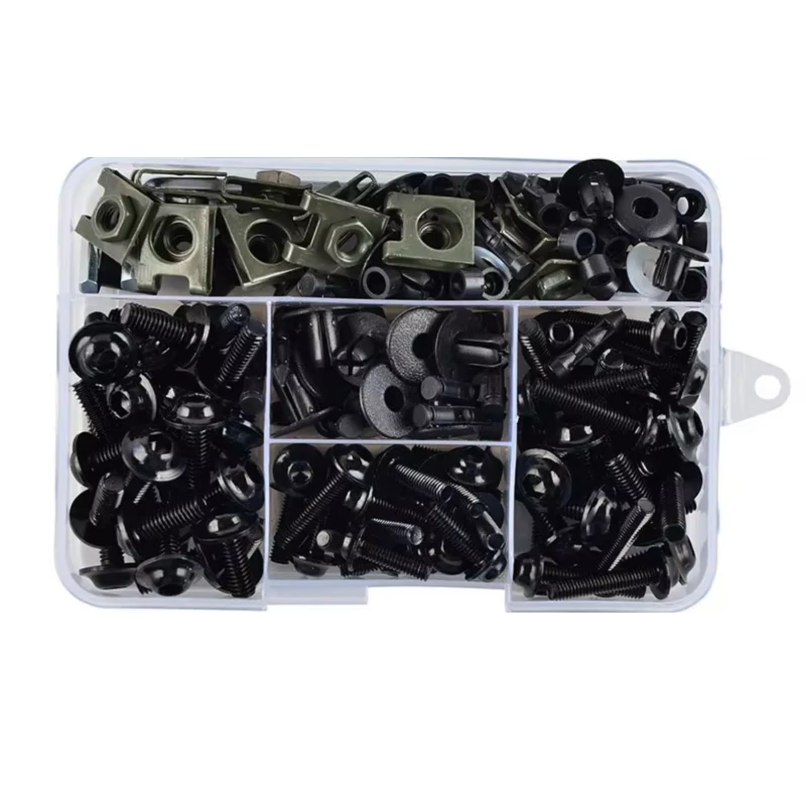 XINWELZ Motorrad Muttern Kompatibel Mit XLV 600 700 FMX NX Für XRV 650 Für XRV650 T Motorrad Verkleidung Bolzen Kit Mutter Clips Schrauben Und Muttern Set(Black) von XINWELZ