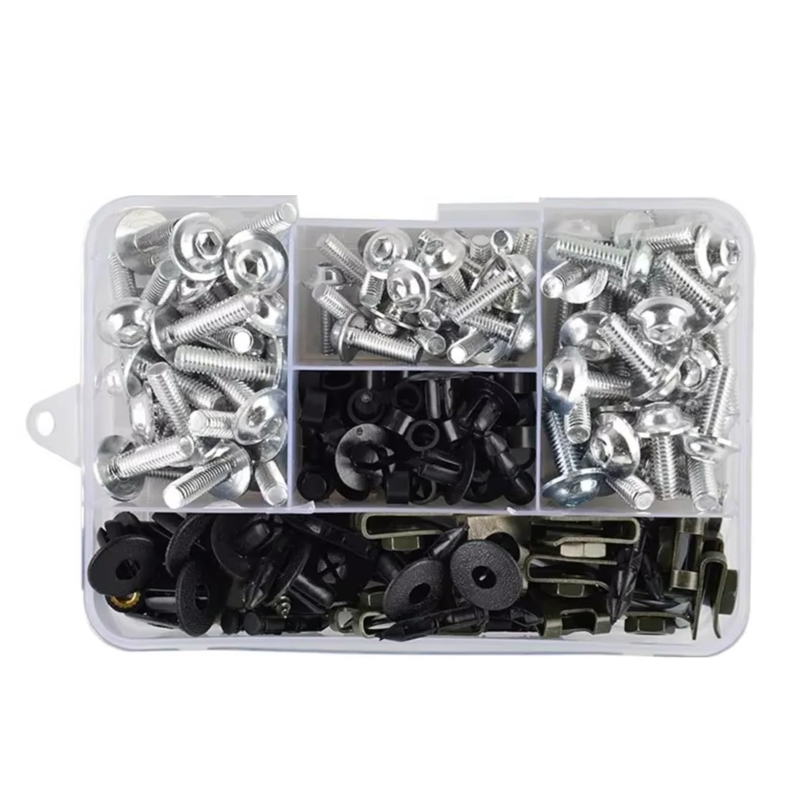 XINWELZ Motorrad Muttern Kompatibel Mit XMAX250 Für XMAX300 Für XMAX400 Motorrad Verkleidung Windschutzscheibe Aluminium Schrauben Schrauben Kit Mutter Clips 195 Stücke(Silver) von XINWELZ