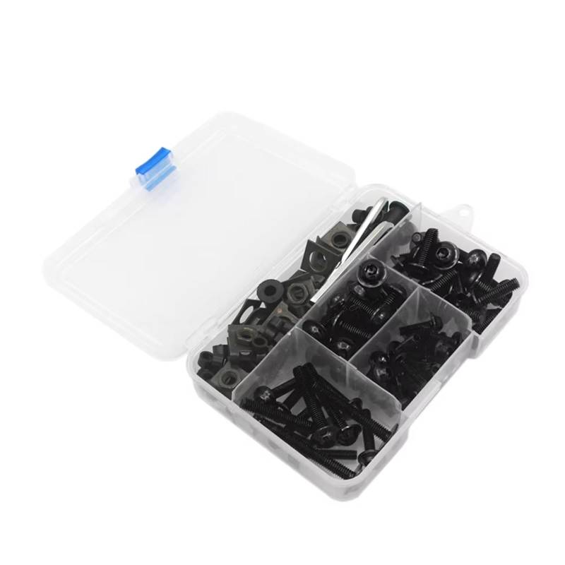 XINWELZ Motorrad Muttern Kompatibel Mit Yz250f Yz 250 TDM 850Kaws 900 Motorradzubehör Verkleidungsschraubensatz Schraubensatz Schrauben- Und Mutternsatz(Black) von XINWELZ