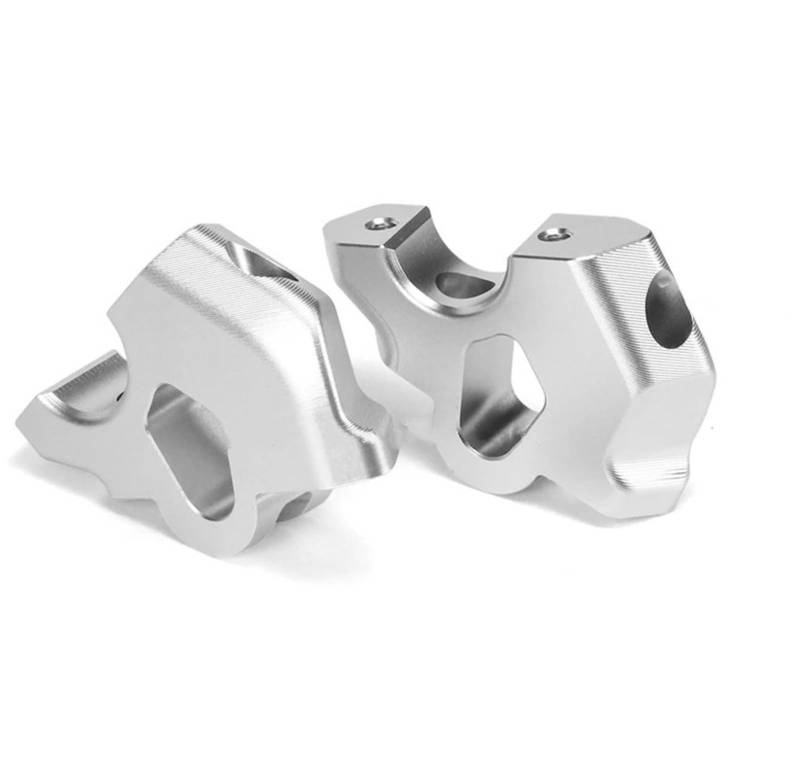 XINWELZ Motorrad lenkererhöhung Kompatibel Mit R1300GS 2024 Motorrad-Lenker-Riser-Klemme, Griffstange Erhöhen, Für Move Back-Adapter, Lenker-Riser(Silver) von XINWELZ