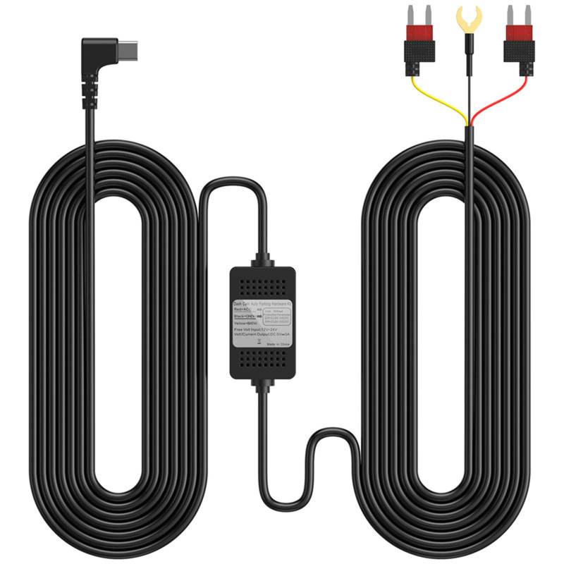 XINYIN USB-Typ-C-Hartkabel für Dashcam-Navigation, wandelt 12 V 24 V in 5 V/3 A um, mit Sicherungs-Adapter sorgt für kontinuierliche Stromversorgung von XINYIN