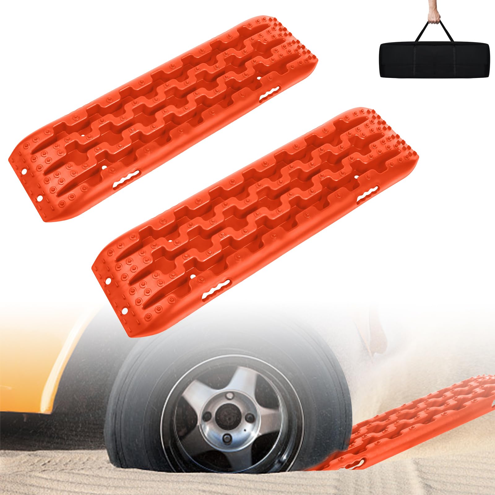 XINZI Anfahrhilfe Sandbleche 2 Stück, 10T Offroad Recovery Boards Traktionsmatten Traktionshilfe Gripmatten für Schlamm Schnee, Reifenleiter für PKW LKW, Anfahrhilfe Wohnmobil Offroad Zubehör, Orange XINZI Anfahrhilfe Sandbleche 2 Stück, 10T Offroad Recovery Boards Traktionsmatten Traktionshilfe Gripmatten für Schlamm Schnee, Reifenleiter für PKW LKW, Anfahrhilfe Wohnmobil Offroad Zubehör, Orange von XINZI