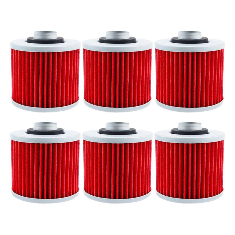 Motorrad Teile Öl Filter for Pegaso 660 2005-2014 650 Strada Trail 2005-2008 for Mulhacen 660 2006-2012(Red-6 pcs) von XIXOJHCL