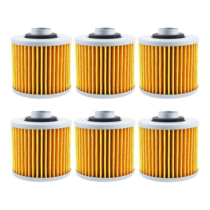 Motorrad Teile Öl Filter for Pegaso 660 2005-2014 650 Strada Trail 2005-2008 for Mulhacen 660 2006-2012(Yellow-6 pcs) von XIXOJHCL