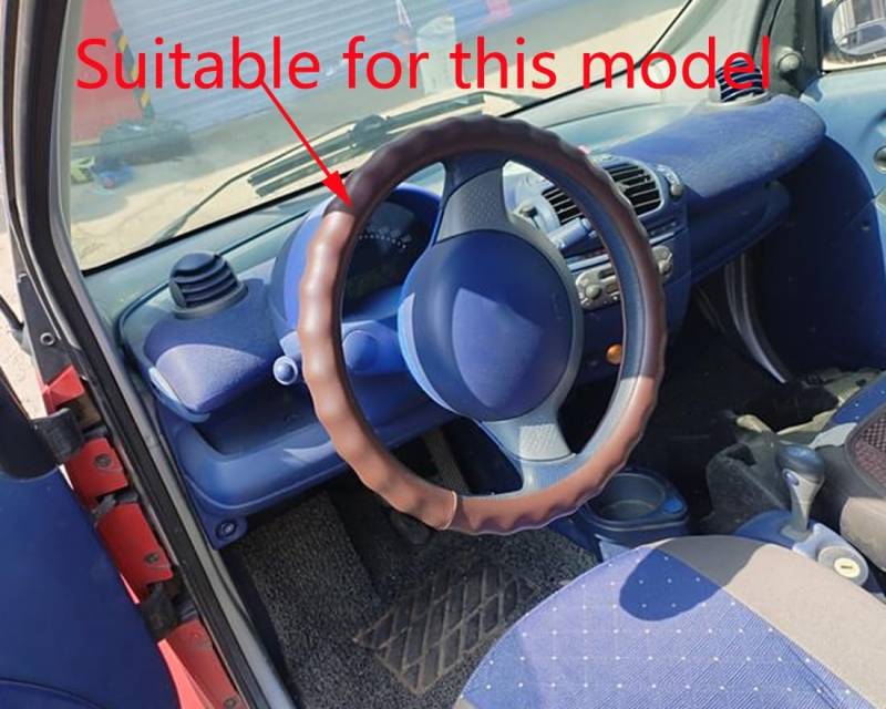 XIXOJHCL Lenkradbezug Mikrofaser Leder Auto für Smart City-Coupe 450 1998-2004 Atmungsaktiv Lenkradschutz Anti-Rutsch Lenkradhülle für Sommer Winter Auto Zubehör Innenraum Schwarz(A) von XIXOJHCL