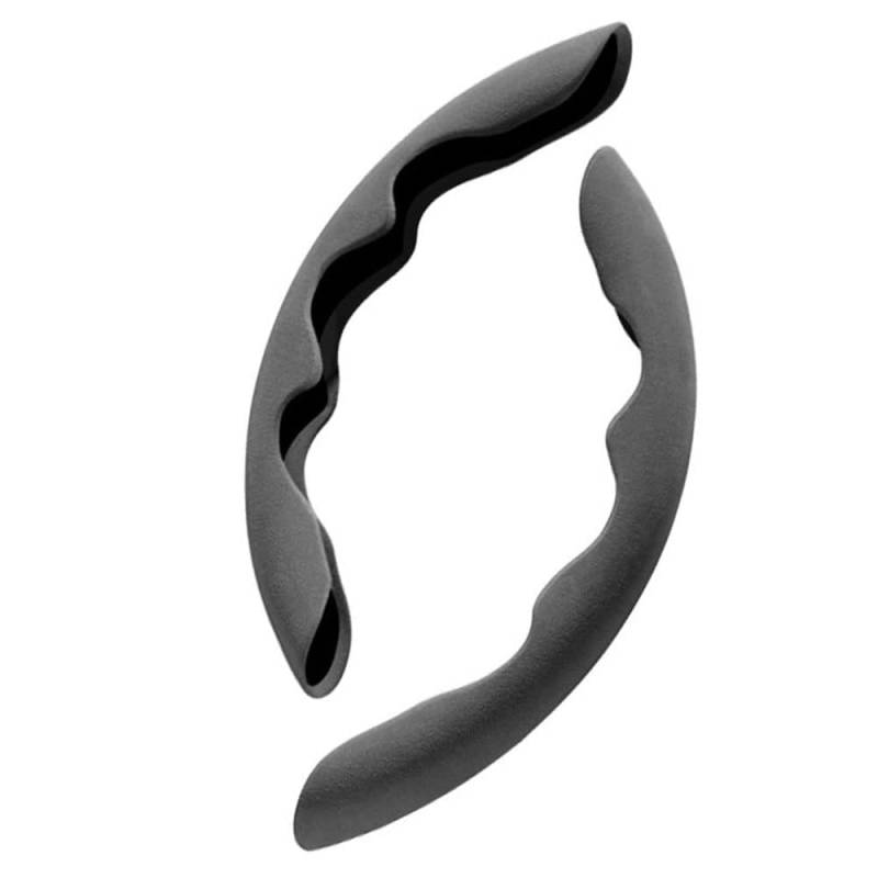 2 Stück Auto Lenkradbezug für MG Astor 2021-, Segmentierter Lenkradabdeckunge rutschfest Lenkradhülle Wildleder Lenkrad Abdeckung（37-39CM）,Grey von XIYUANFA