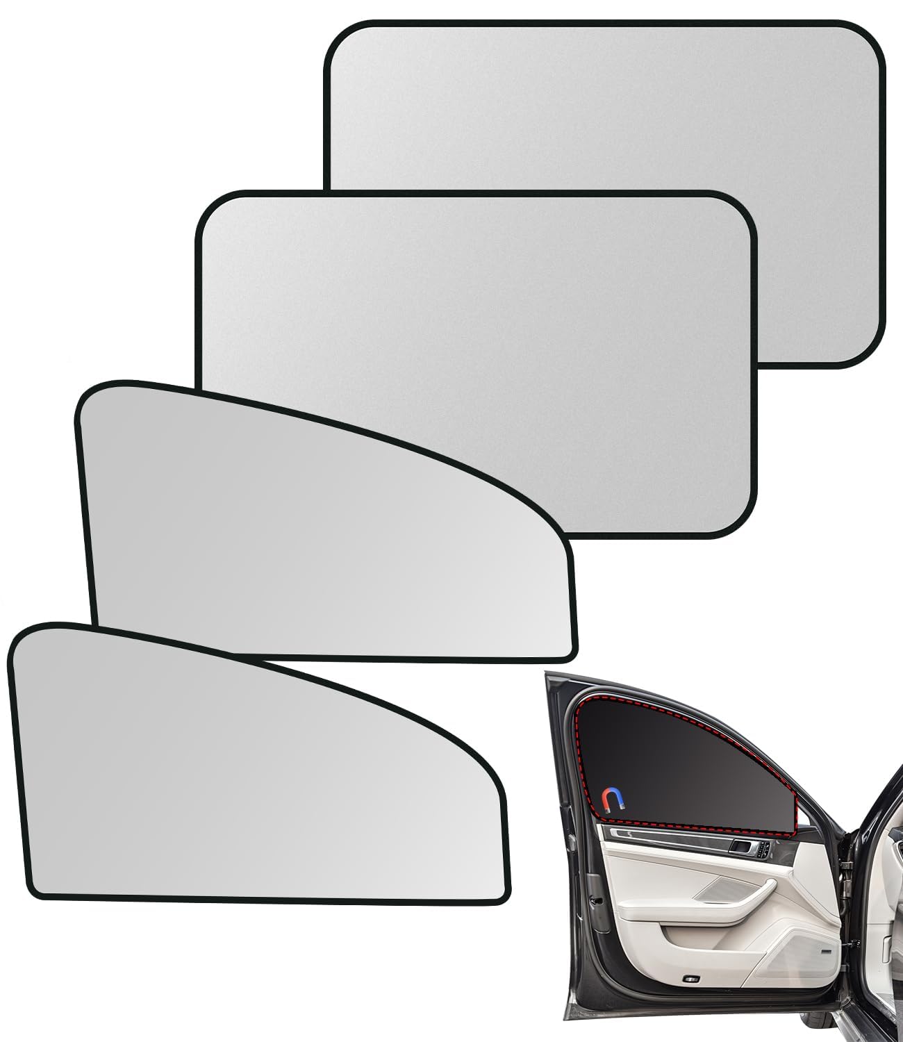 4 Stück Car Shades für Dacia Jogger 2022-2024, Magnetisch Auto Sonnenschutz Sonnenschutz Auto Seitenscheibe Sichtschutz Autofenster,Silver 4 Stück Car Shades für Dacia Jogger 2022-2024, Magnetisch Auto Sonnenschutz Sonnenschutz Auto Seitenscheibe Sichtschutz Autofenster,Silver von XIYUANFA