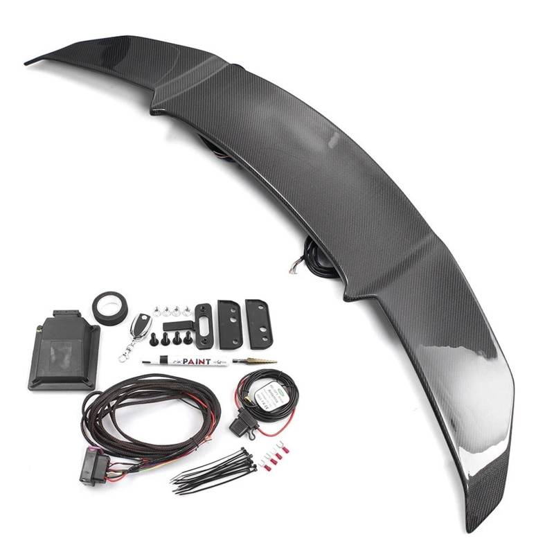 XJPZFC Elektrischer Heckspoiler, kompatibel mit Cadillac CT5-Fahrzeugen, pneumatisches Heckflügel-Gurt-Montagewerkzeug, leichtes Design, einfach zu installierendes Karosserie-Kit-Zubehör(CF Pattern) von XJPZFC