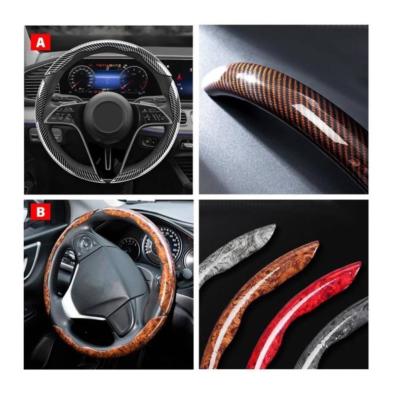 Auto-Lenkradbezüge Leder Anti Slip Innenteile Für A3 A4 A5 S3 S5 Q3 Q5 S Linie TT RS3 RS5 38 cm 3PCS Auto Lenkrad Schutz Abdeckung(11 Star Yellow) von XKCMGSI