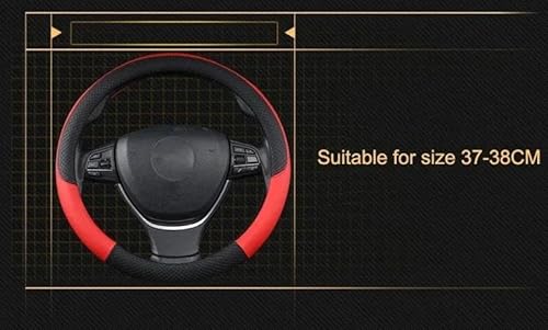 Auto-Lenkradbezüge Lenkradbezug rutschfest Und Schweißresistent PU-Leder Universal 14,5-15" Passend Für Die Meisten Autos(9) von XKCMGSI
