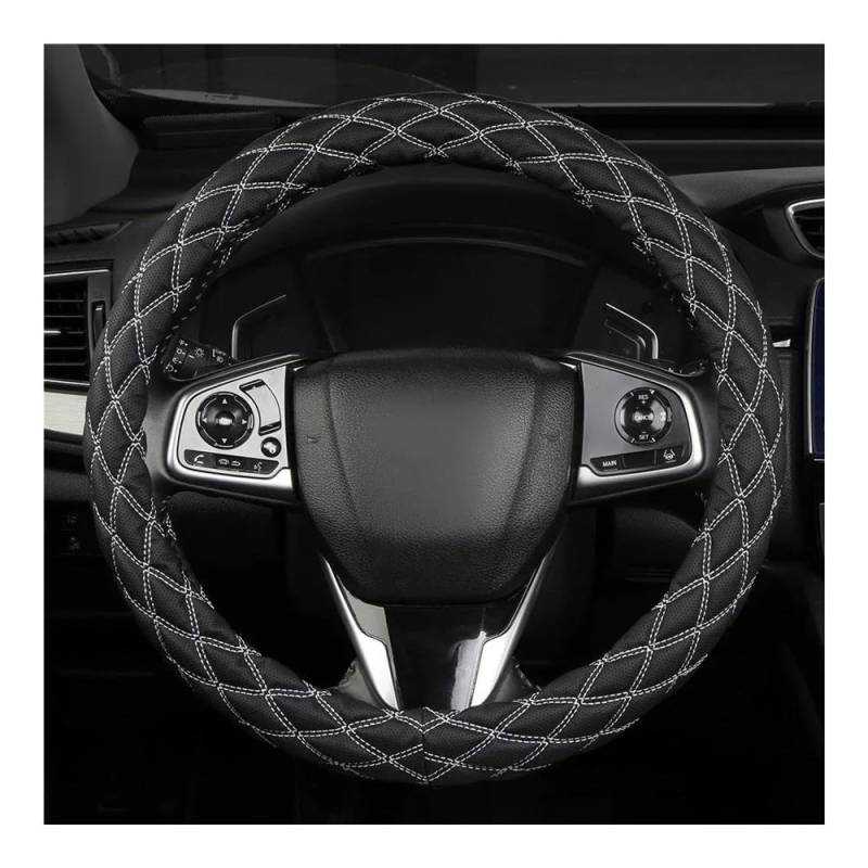 Auto-Lenkradbezüge Universal Anti Slip Lenkrad Abdeckung Schutz Atmungsaktive Leder Schutz 38cm Auto Zubehör(A) von XKCMGSI