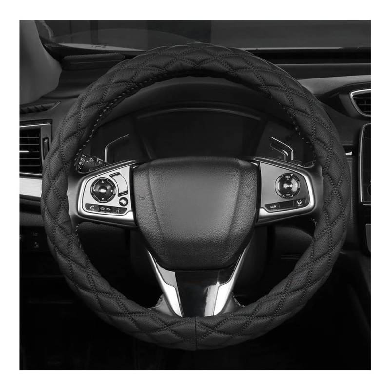 Auto-Lenkradbezüge Universal Anti Slip Lenkrad Abdeckung Schutz Atmungsaktive Leder Schutz 38cm Auto Zubehör(D) von XKCMGSI
