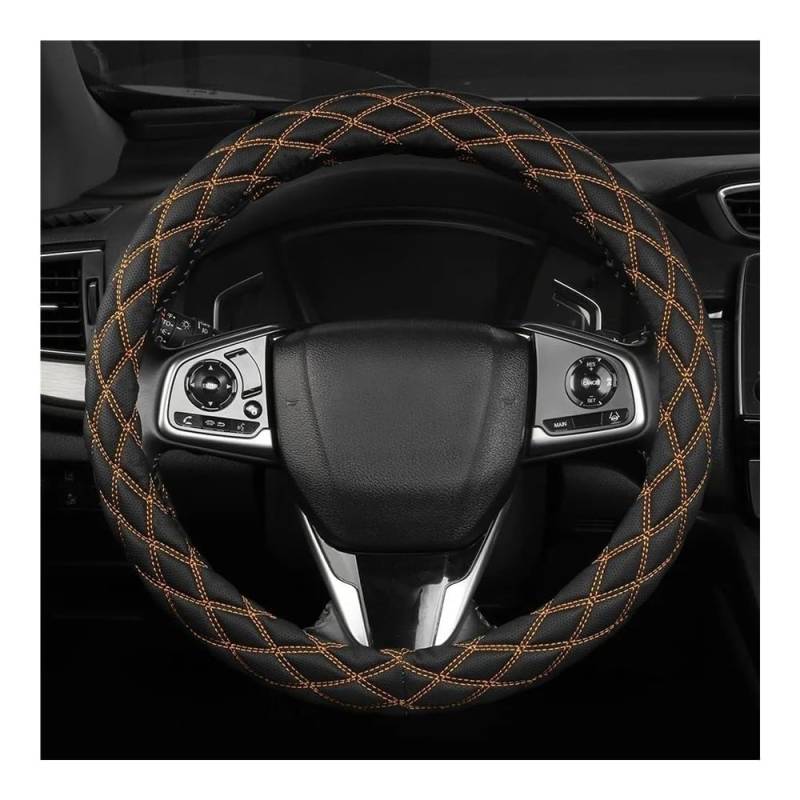 Auto-Lenkradbezüge Universal Anti Slip Lenkrad Abdeckung Schutz Atmungsaktive Leder Schutz 38cm Auto Zubehör(F) von XKCMGSI