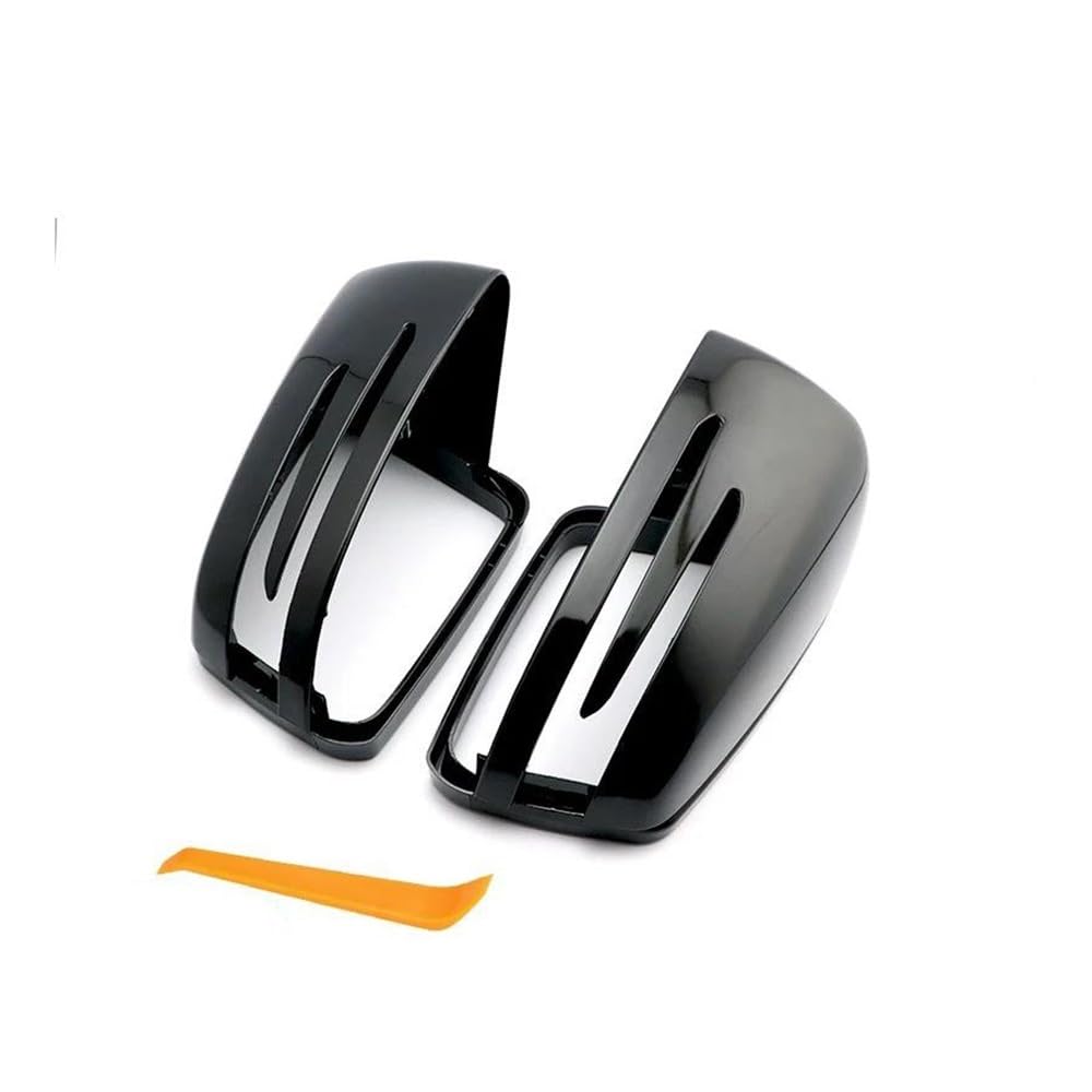 Seitenspiegelkappen Für W204 E W212 W176 W246 Carbon Fiber Look Schwarz Rückspiegel Abdeckung Kappen CLS C218 GLA X156 ABS Auto Rückspiegelkappe(1 UK) von XKCMGSI