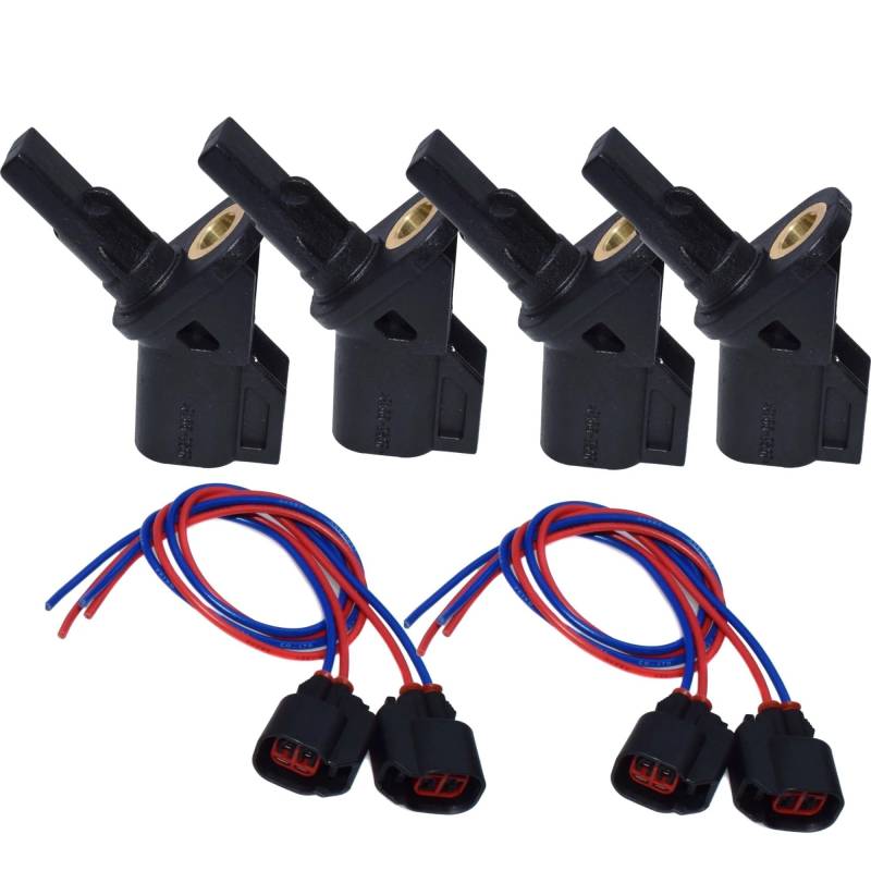 Sensor Raddrehzahl Für Ford Für Mondeo Für III 2000-2007 ABS Rad Geschwindigkeit Sensor Vorne Hinten Links Rechts Mit Kabelbaum Stecker 1146400 1386268 Drehzahlfühler(Sensor Kit X 4) von XKOEHXJ