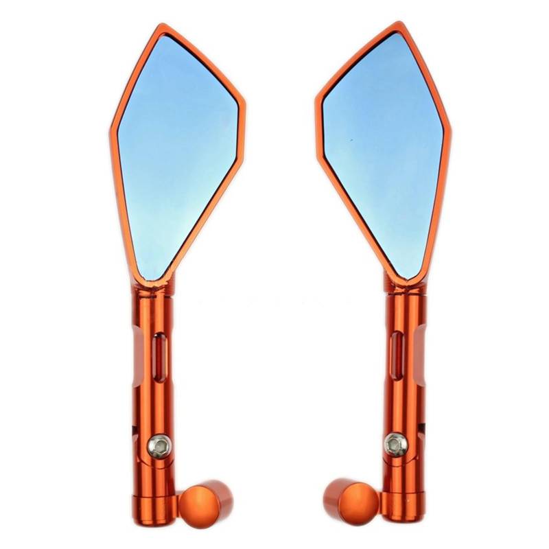 XKOEHXJ Motorroller Rückspiegel Für Kawasaki Für Z900 Z1000 Für Z650 Für Z125 Motorrad CNC Aluminium Rearview Außenspiegel Lenkerspiegel Motorrad(Orange) von XKOEHXJ