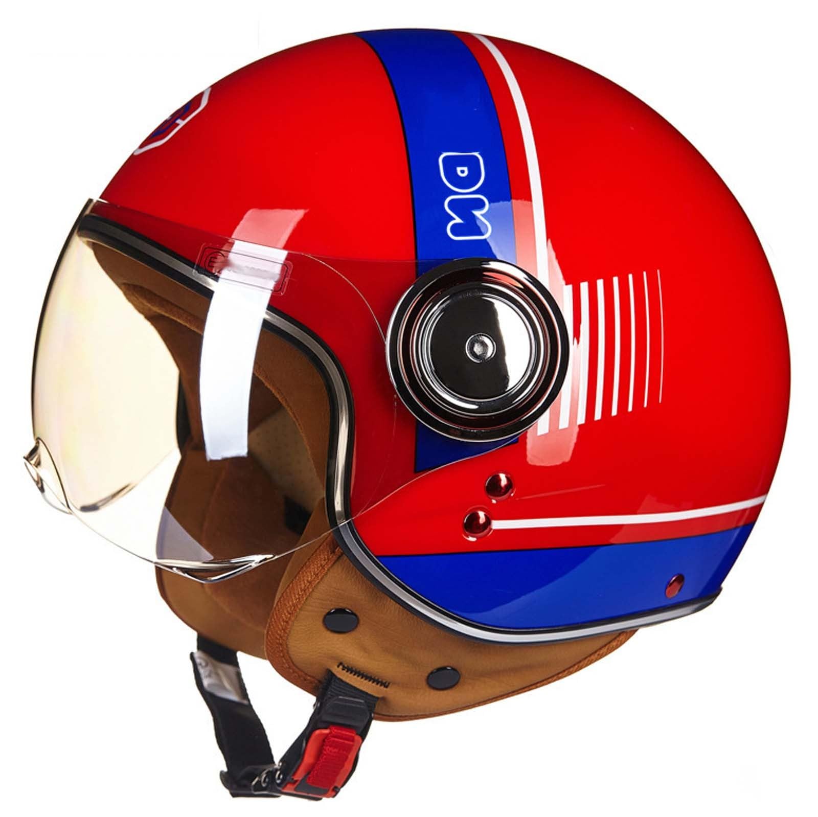 3/4 offener Motorradhelm im Retro-Stil, DOT/ECE-Zertifiziert, Antikollisionshelm, Roller-Fahrradhelm für Erwachsene und Männer I,L 3/4 offener Motorradhelm im Retro-Stil, DOT/ECE-Zertifiziert, Antikollisionshelm, Roller-Fahrradhelm für Erwachsene und Männer I,L von XLGNXXL