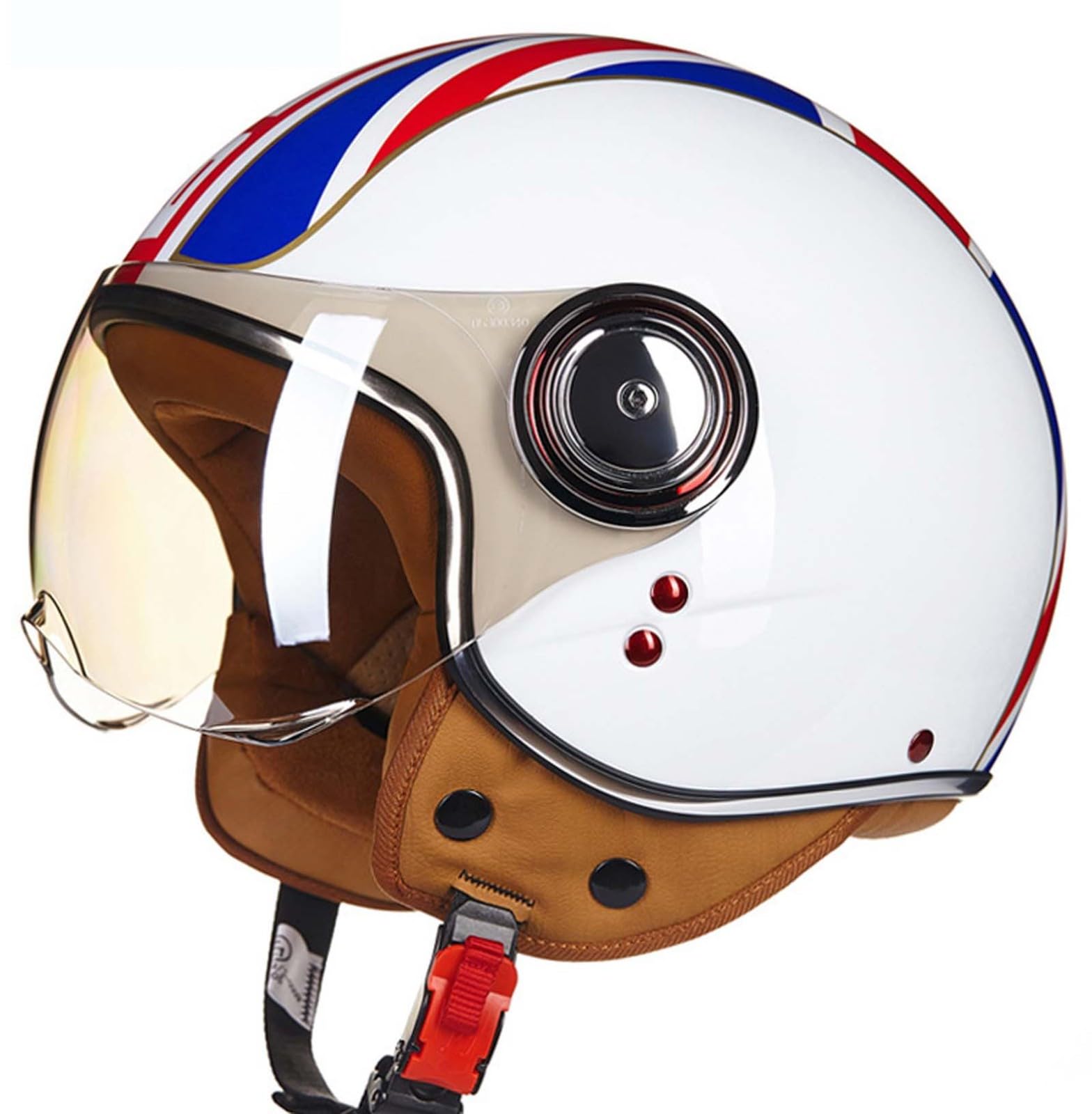 3/4 offener Motorradhelm im Retro-Stil, DOT/ECE-Zertifiziert, Antikollisionshelm, Roller-Fahrradhelm für Erwachsene und Männer J,M 3/4 offener Motorradhelm im Retro-Stil, DOT/ECE-Zertifiziert, Antikollisionshelm, Roller-Fahrradhelm für Erwachsene und Männer J,M von XLGNXXL