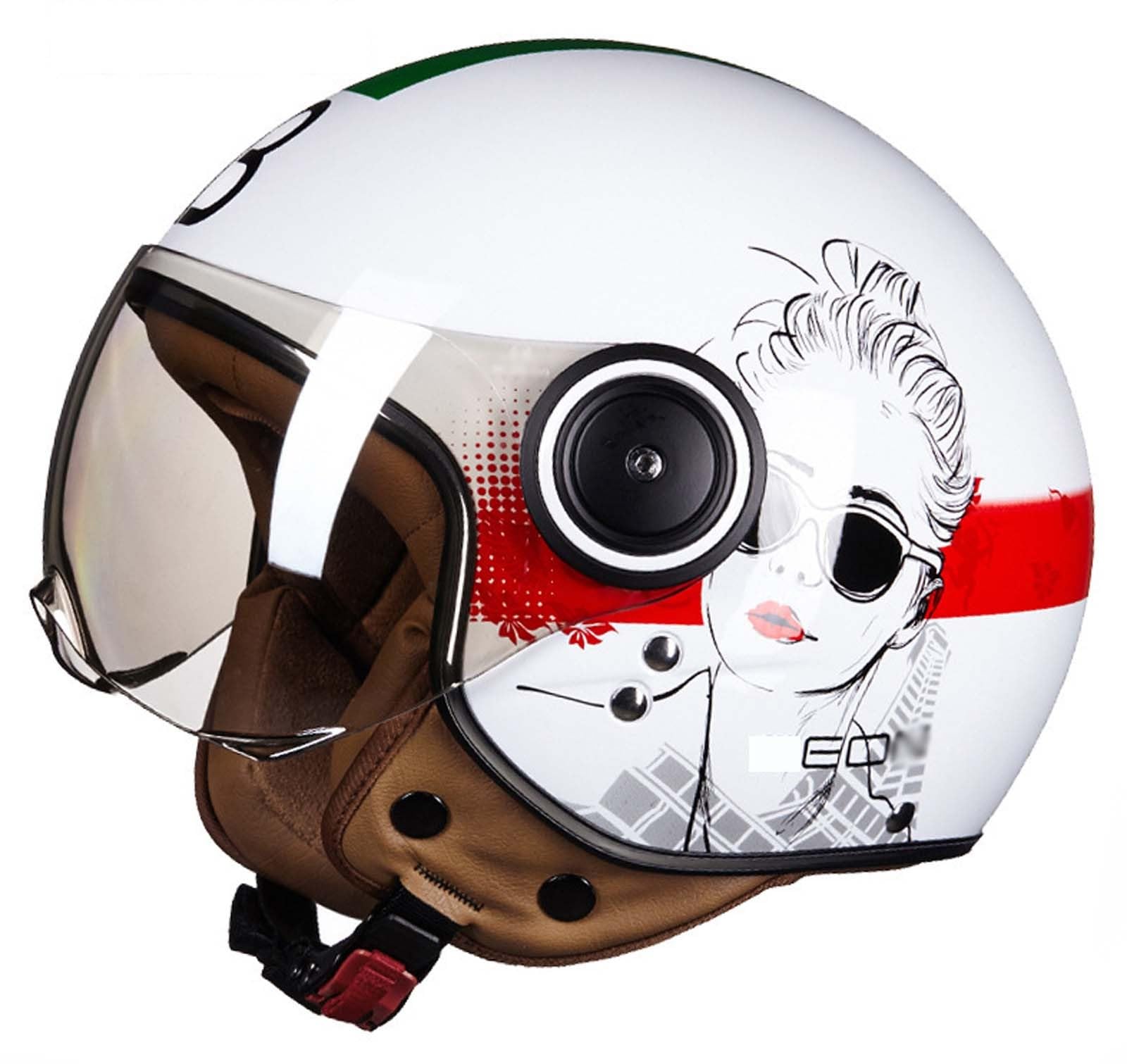 3/4 offener Motorradhelm im Retro-Stil, DOT/ECE-Zertifiziert, Antikollisionshelm, Roller-Fahrradhelm für Erwachsene und Männer K,L 3/4 offener Motorradhelm im Retro-Stil, DOT/ECE-Zertifiziert, Antikollisionshelm, Roller-Fahrradhelm für Erwachsene und Männer K,L von XLGNXXL