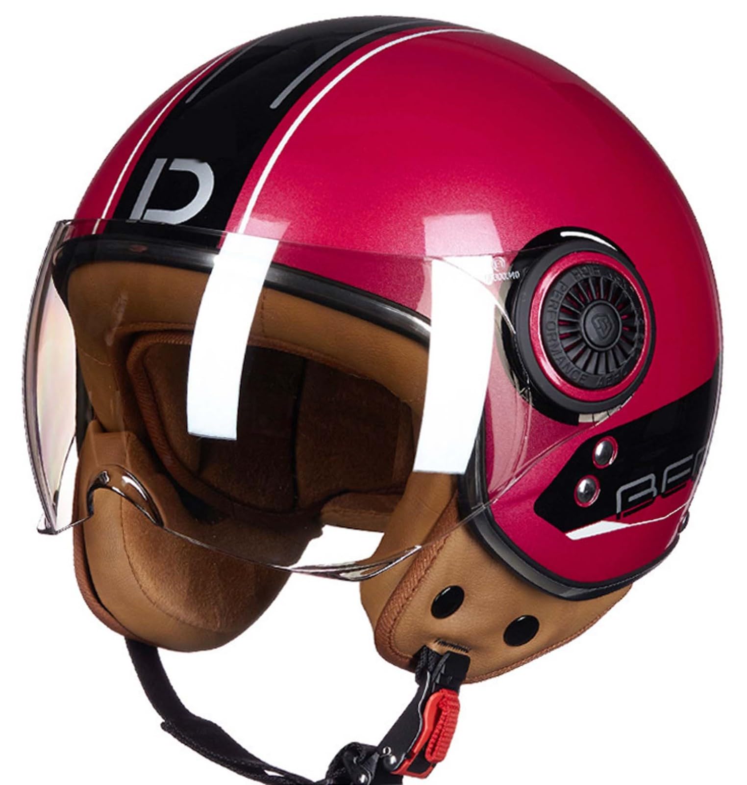 3/4 offener Motorradhelm im Retro-Stil, DOT/ECE-Zertifiziert, Antikollisionshelm, Roller-Fahrradhelm für Erwachsene und Männer P,L 3/4 offener Motorradhelm im Retro-Stil, DOT/ECE-Zertifiziert, Antikollisionshelm, Roller-Fahrradhelm für Erwachsene und Männer P,L von XLGNXXL