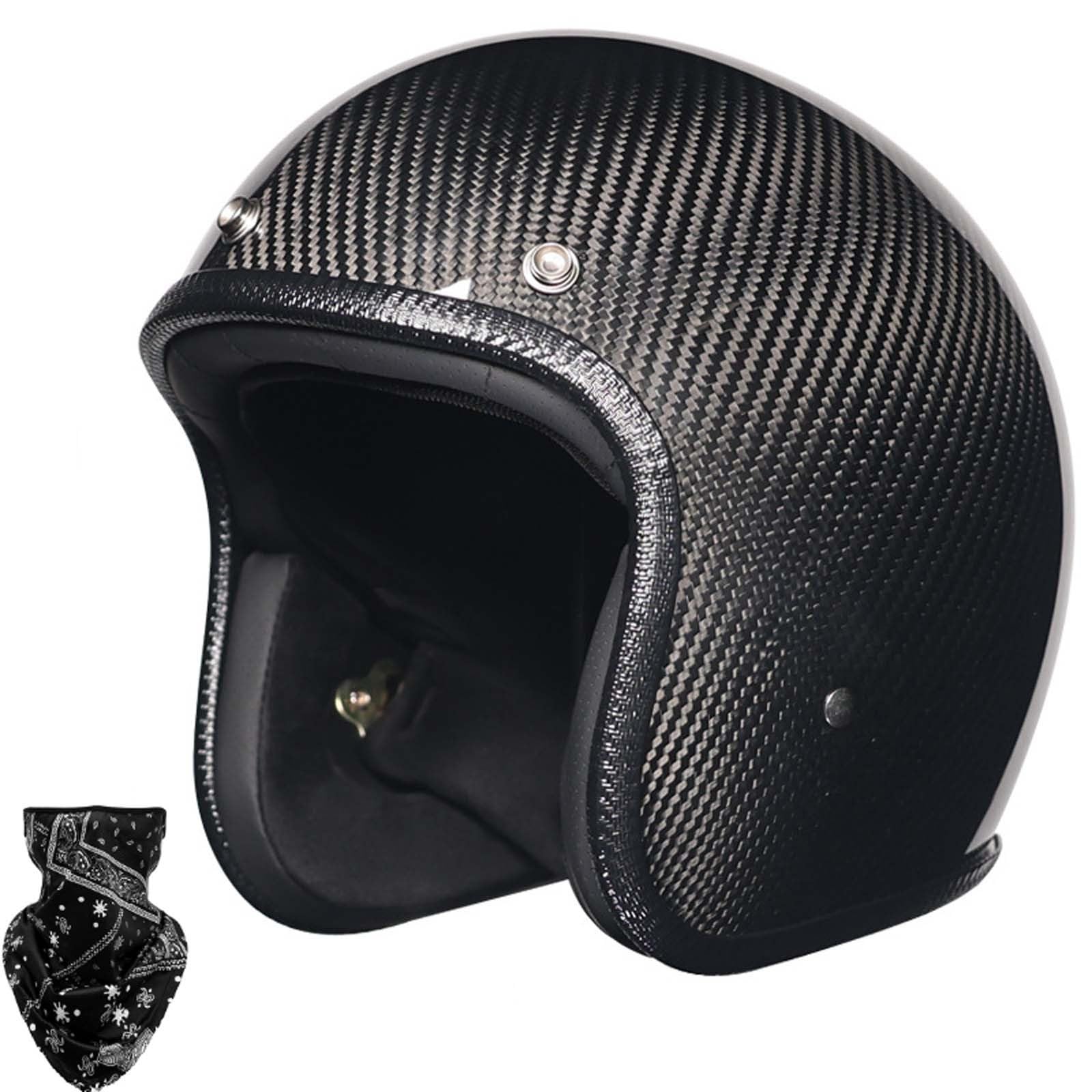Deutscher Retro-Jethelm für Motorradfahrer, ECE/DOT-zertifizierter offener Motorradhelm, Leichter Retro-Halbhelm aus Kohlefaser, herausnehmbare Innenausstattung, Unisex A,2XL61-62C Deutscher Retro-Jethelm für Motorradfahrer, ECE/DOT-zertifizierter offener Motorradhelm, Leichter Retro-Halbhelm aus Kohlefaser, herausnehmbare Innenausstattung, Unisex A,2XL61-62C von XLGNXXL