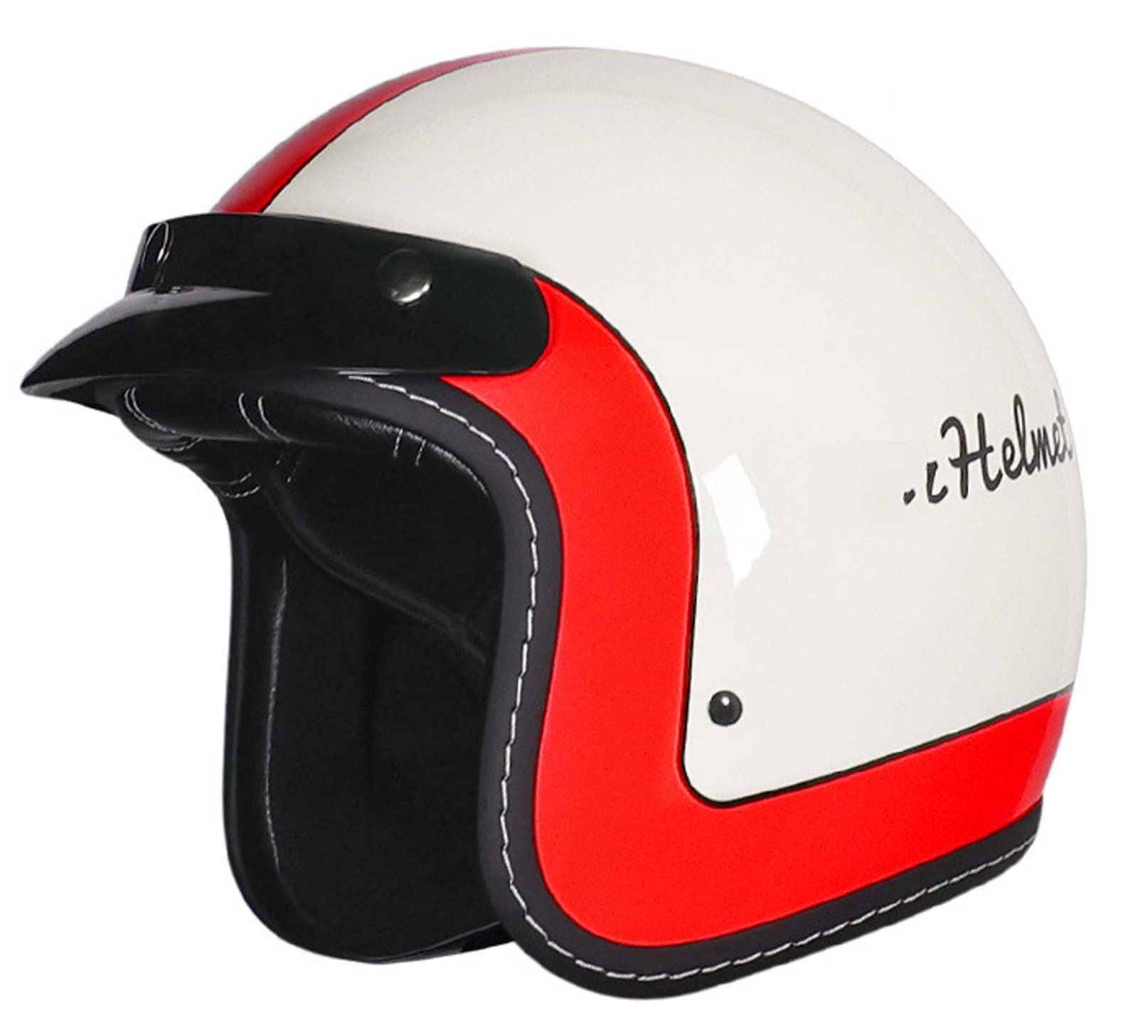 Halbhelm Motorradhelm 3/4 Motorradhelm Retro-Helm für Männer und Frauen Erwachsenenhelm ECE/DOT-Zertifiziert Unisex M (53-54CM) A,XL(57-58CM) von XLGNXXL