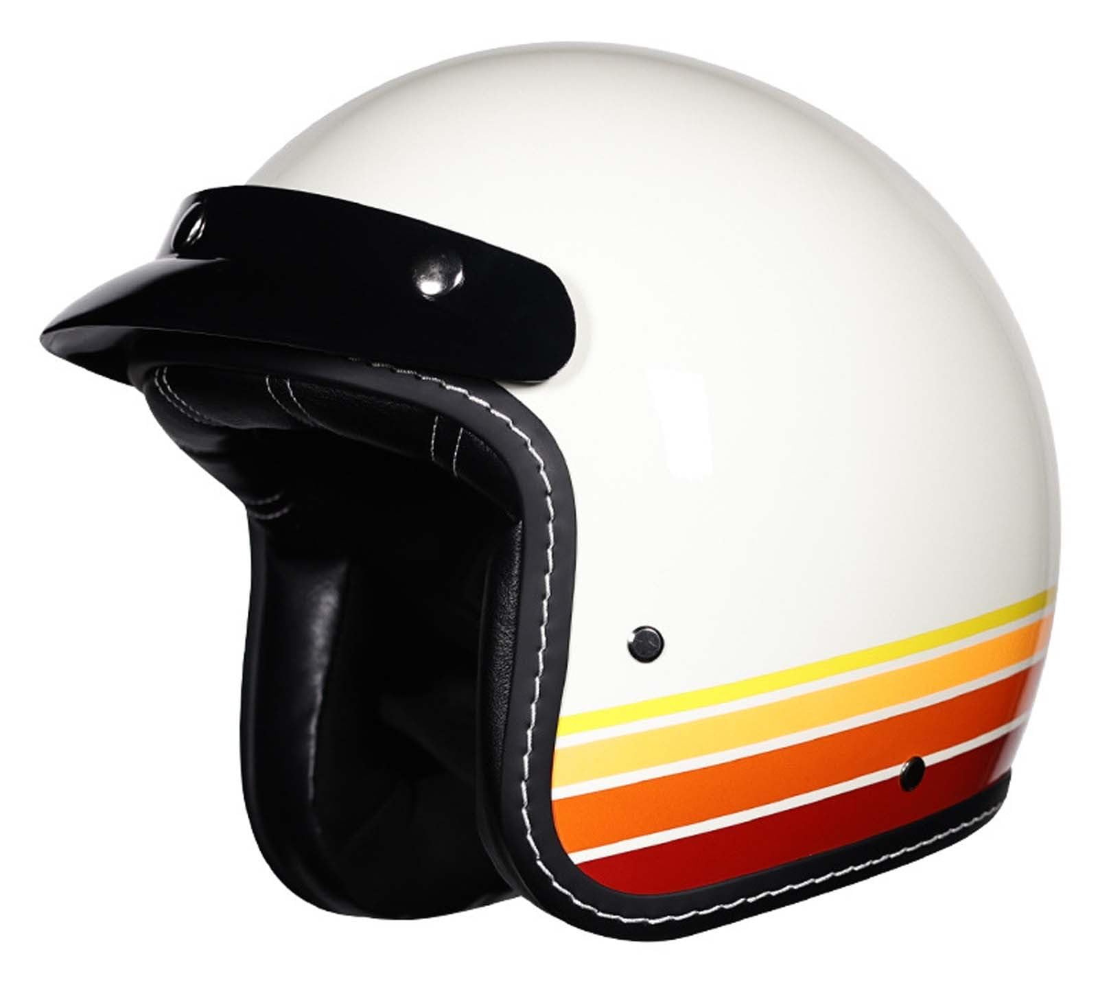 Halbhelm Motorradhelm 3/4 Motorradhelm Retro-Helm für Männer und Frauen Erwachsenenhelm ECE/DOT-Zertifiziert Unisex M (53-54CM) D,2XL(59-60CM) von XLGNXXL