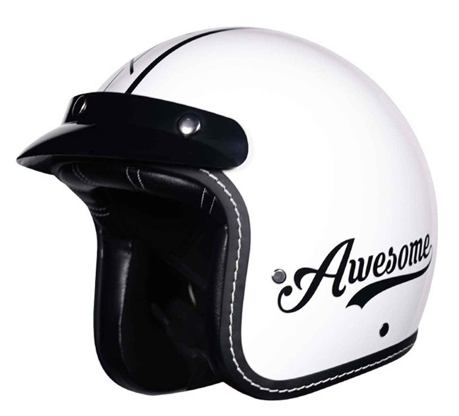 Halbhelm Motorradhelm 3/4 Motorradhelm Retro-Helm für Männer und Frauen Erwachsenenhelm ECE/DOT-Zertifiziert Unisex M (53-54CM) E,2XL(59-60CM) von XLGNXXL
