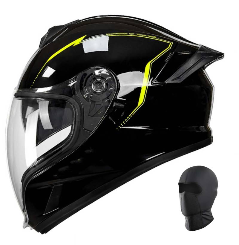 Integralhelm für Motorradfahrer mit hochklappbarem Doppelvisier, modularer All-in-One-Motorradhelm, geeignet für Männer und Frauen, Erwachsene B,M55-56CM von XLGNXXL