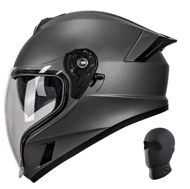 Integralhelm für Motorradfahrer mit hochklappbarem Doppelvisier, modularer All-in-One-Motorradhelm, geeignet für Männer und Frauen, Erwachsene E,XL59-60CM von XLGNXXL