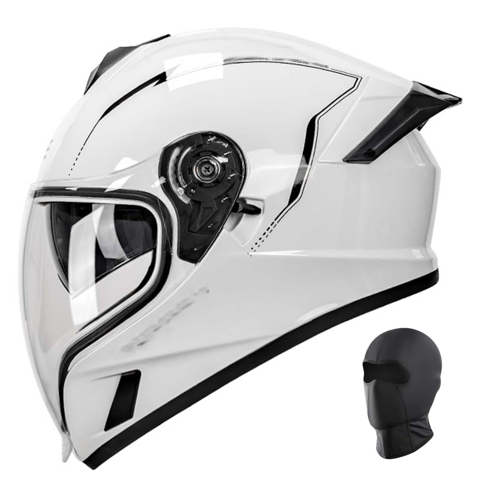 Integralhelm für Motorradfahrer mit hochklappbarem Doppelvisier, modularer All-in-One-Motorradhelm, geeignet für Männer und Frauen, Erwachsene F,L57-58CM Integralhelm für Motorradfahrer mit hochklappbarem Doppelvisier, modularer All-in-One-Motorradhelm, geeignet für Männer und Frauen, Erwachsene F,L57-58CM von XLGNXXL