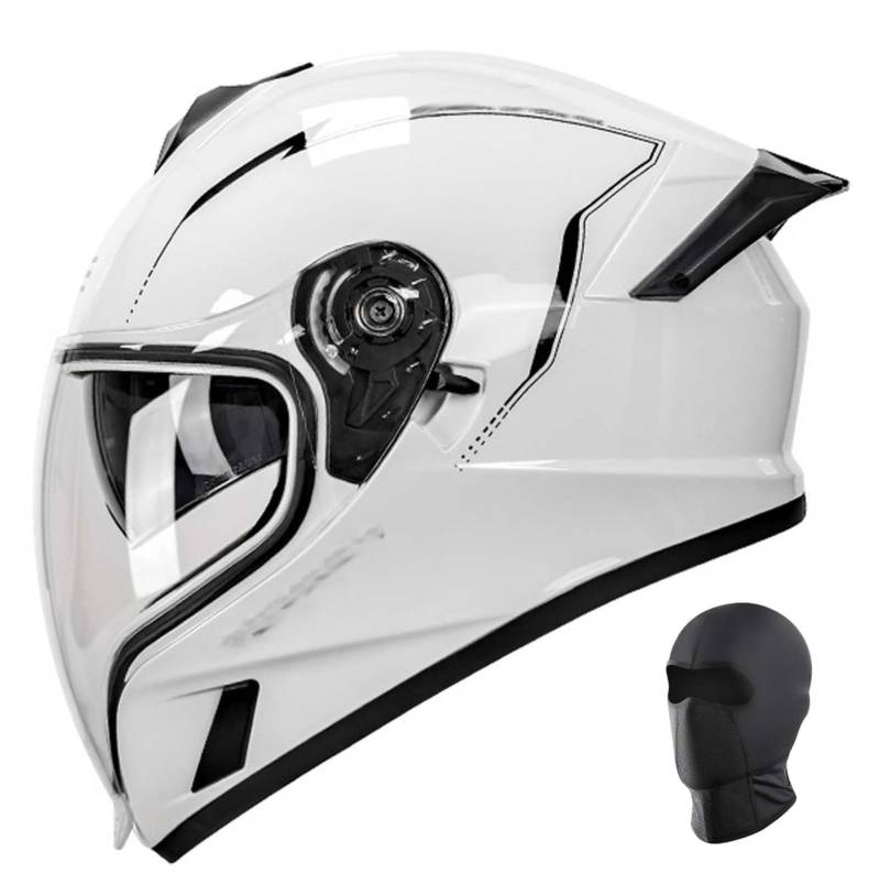 Integralhelm für Motorradfahrer mit hochklappbarem Doppelvisier, modularer All-in-One-Motorradhelm, geeignet für Männer und Frauen, Erwachsene F,L57-58CM von XLGNXXL