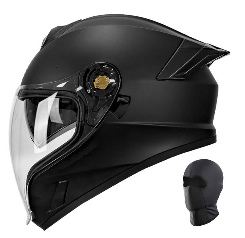 Integralhelm für Motorradfahrer mit hochklappbarem Doppelvisier, modularer All-in-One-Motorradhelm, geeignet für Männer und Frauen, Erwachsene H,M55-56CM von XLGNXXL