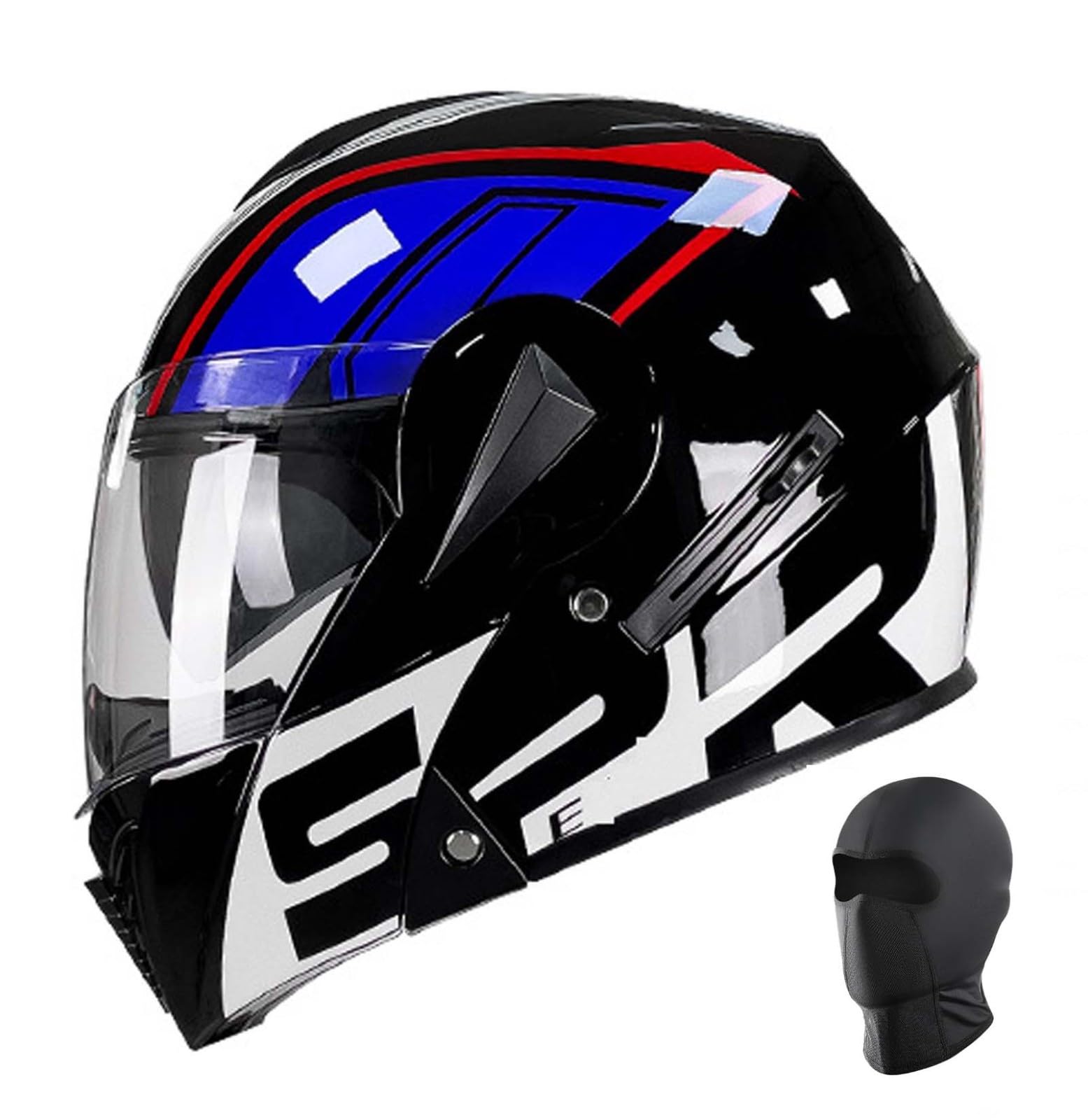 Modularer Integralhelm für Erwachsene, Klapphelm für Herren und Damen, ECE/DOT-zertifizierter modularer Motorradhelm mit Doppelvisier B,XL(61-62M) von XLGNXXL