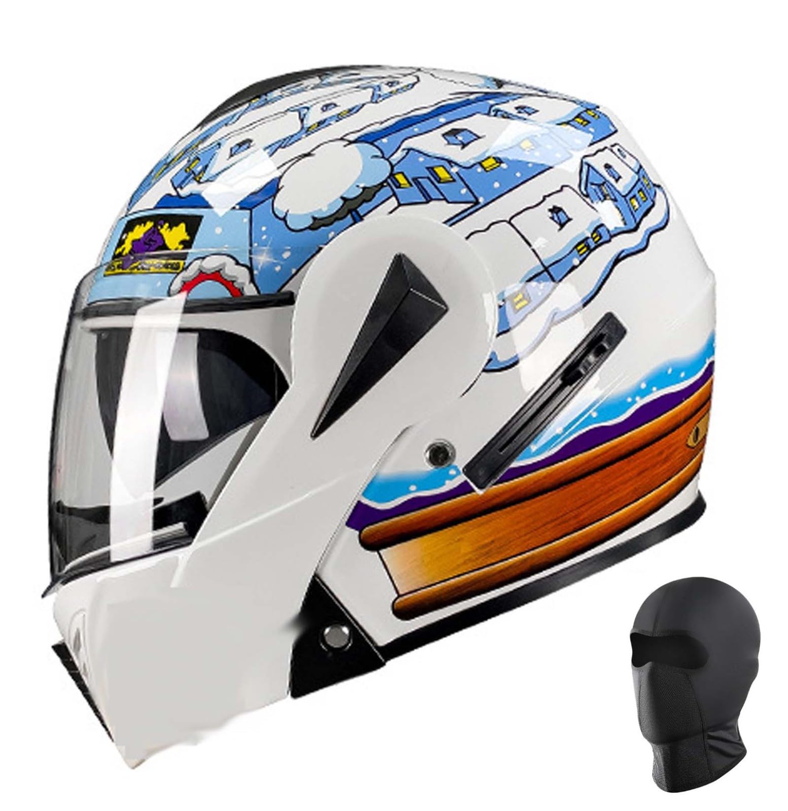 Modularer Integralhelm für Erwachsene, Klapphelm für Herren und Damen, ECE/DOT-zertifizierter modularer Motorradhelm mit Doppelvisier C,2XL(63-64M) von XLGNXXL