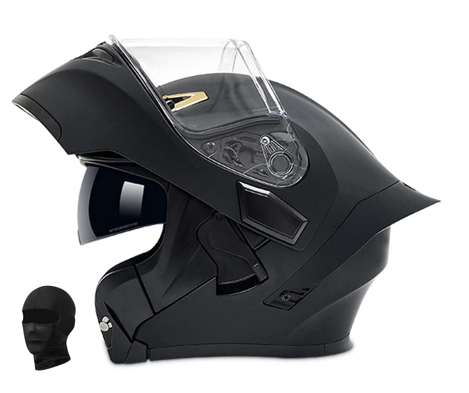Modularer Motorradhelm Einteiliger Klapphelm Unisex Doppelvisier Integralhelm Crashhelm, DOT/ECE Zertifiziert B,L59-60CM von XLGNXXL