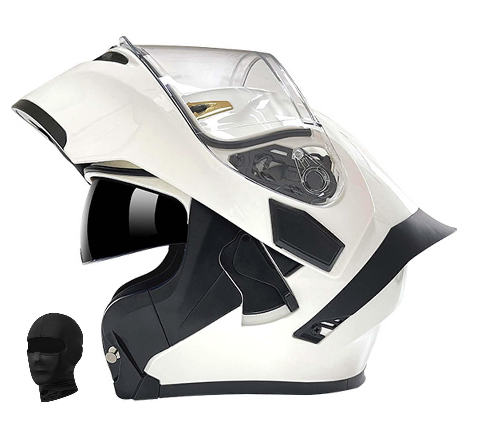 Modularer Motorradhelm Einteiliger Klapphelm Unisex Doppelvisier Integralhelm Crashhelm, DOT/ECE Zertifiziert F,M57-58CM von XLGNXXL