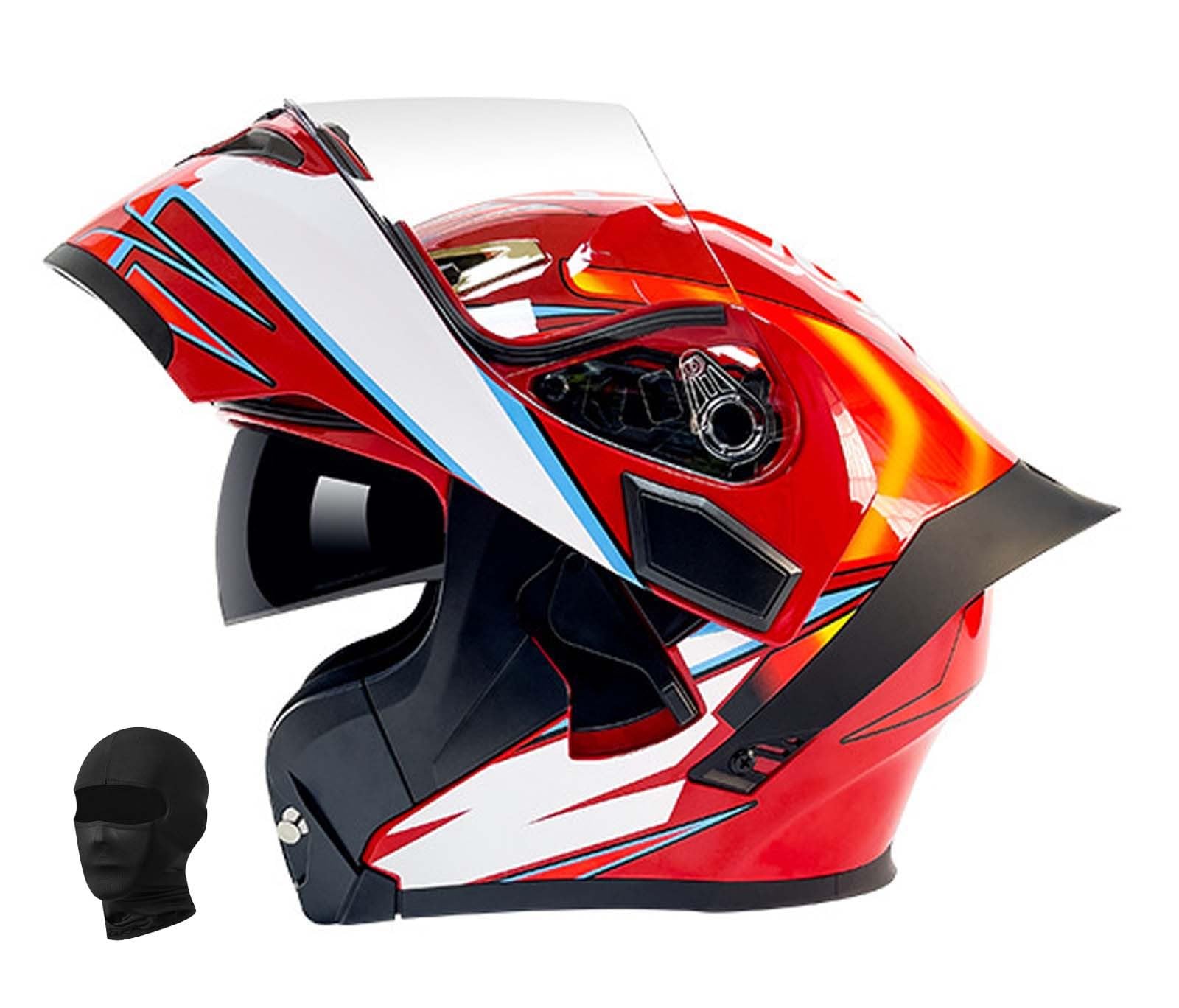 Modularer Motorradhelm Einteiliger Klapphelm Unisex Doppelvisier Integralhelm Crashhelm, DOT/ECE Zertifiziert M,L59-60CM von XLGNXXL