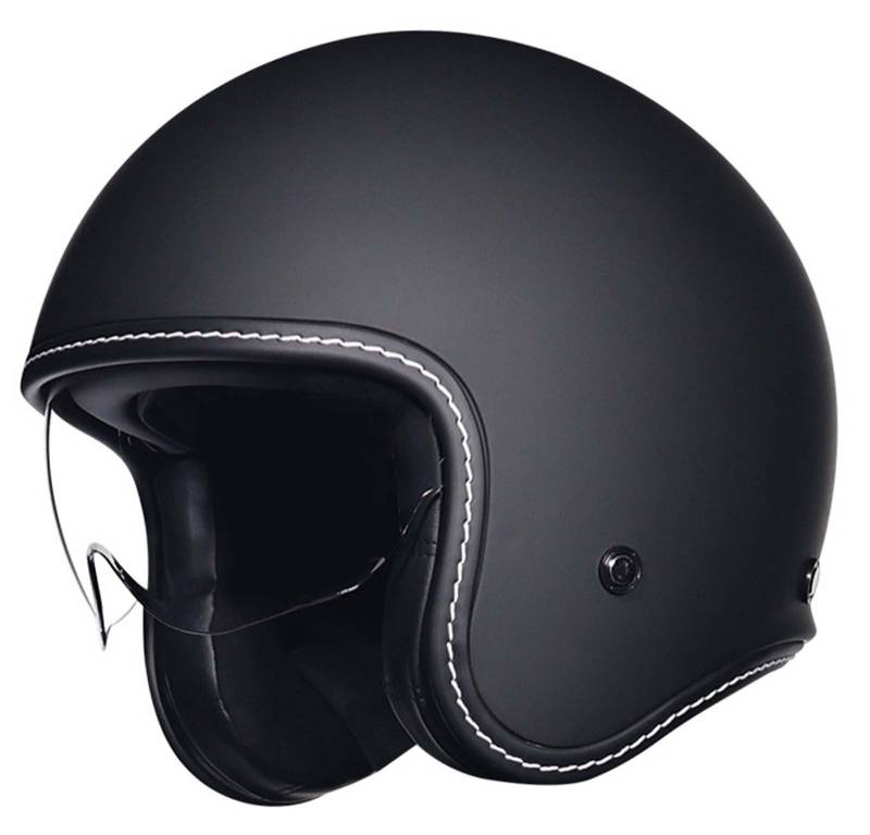 Motorrad-Halbhelm, DOT/ECE-Zertifiziert, Halbhelm für Erwachsene, Herren und Damen, mit Schutzbrille, Jethelm C,M(55-56cm) von XLGNXXL